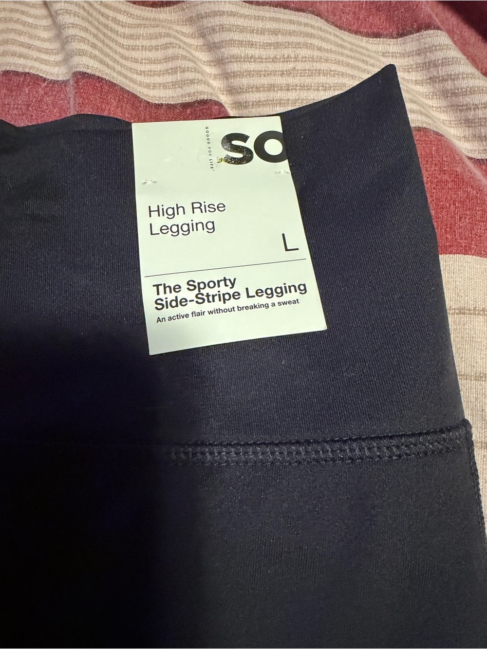 SO Black High-Rise Sporty Side-Stripe Leggings